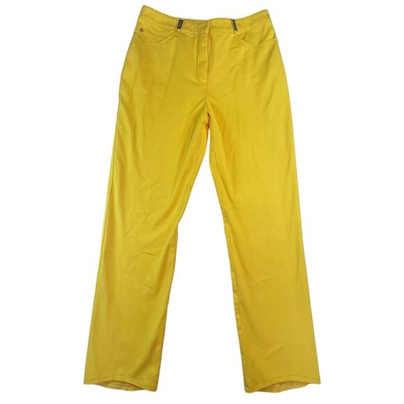 St John Sport by Marie Gray Women’s Yellow Jeans Pants Sz 8 Casual Straight Leg - Picture 1 of 8